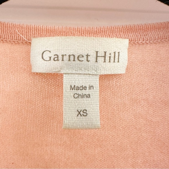 Garnet Hill Cashmere Open Tie Front Cardigan Sweater Peach Pink Ballerina sz XS - Picture 6 of 7